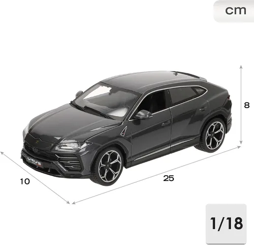 Vista 4 de Bburago B18-11042Y 1:18 Lamborghini Urus, Gris
