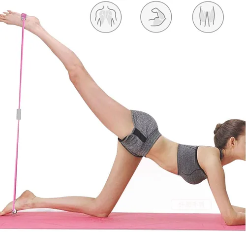 Vista 2 de Bandas de resistencia, figura 8 bandas de ejercicio para mujeres y hombres, 8 bandas de resistencia en forma de brazos, expansor de pecho, cuerda