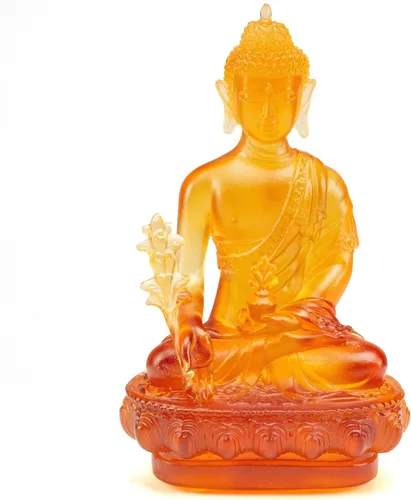 Vista 8 de KALIFANO - Cristal azul divino de Guan Yin, figura del zodiaco chino, meditación, decoración espiritual o de cristal en casa Un símbolo