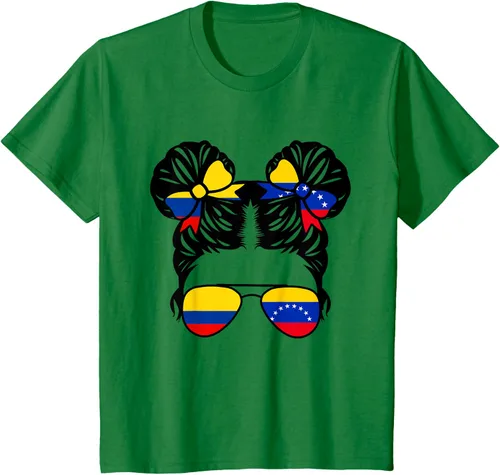 Vista 49 de Camiseta Half Colombian Half Venezolan Girl Colombia Kids Heritage, Gris