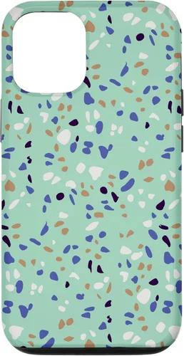Vista 28 de Fun Vintage Green, Blue, White and Black Terrazzo Case for iPhone 16
