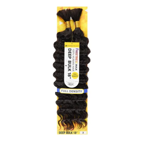 Vista 2 de FreeTress - Trenzas de cabello humano profundo a granel de 18 pulgadas (paquete de 1, 2)