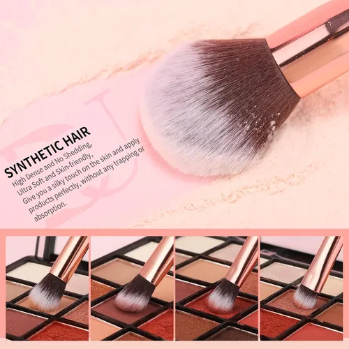 Vista 6 de DUcare Juego de brochas de maquillaje profesional 27 piezas+peine de pestañas