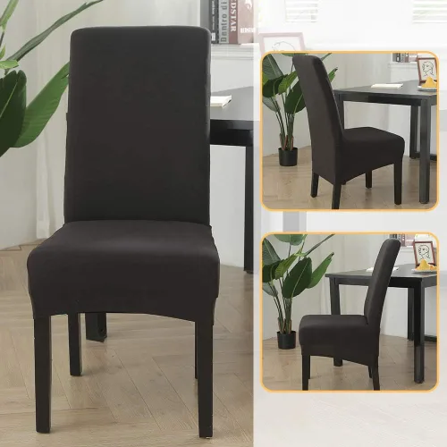 Vista 3 de Fundas elásticas para sillas de comedor, XL/extragrandes, extraíbles y lavables, suaves, de Spandex extra grande para sillas de comedor para cocina