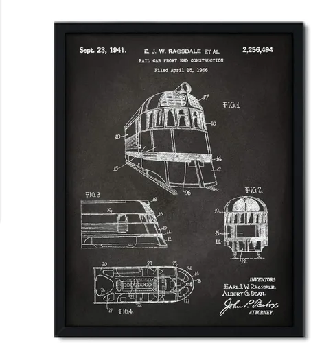 Vista 44 de Andaz Press Póster de decoración de pared con estampado de patente de pizarra, 8.5 x 11 pulgadas, aviones, trenes, automóviles, póster de patente