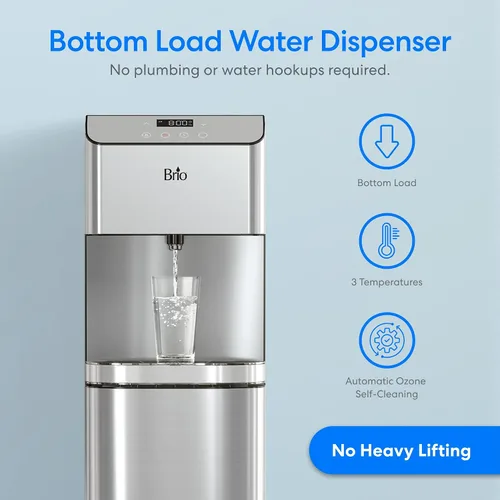 Vista 2 de Brio Moderna - Dispensador de enfriador de agua de carga inferior, triple temperatura, temperatura ajustable, autolimpieza, dispensador táctil