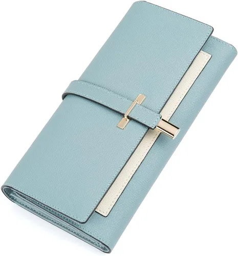 Vista 15 de CLUCI Cartera de cuero triple grande para mujer