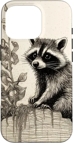 Vista 20 de Minimalistic Plant Draw Racoon Case for iPhone 17