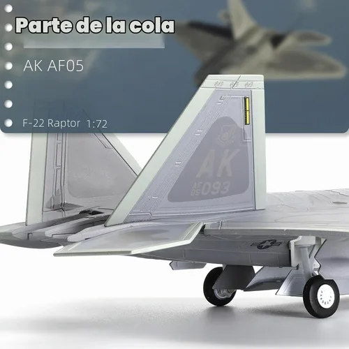 Vista 6 de NUOTIE USA F-22 Raptor Fighter Attack Pre-Build Modelo 1:72 (AK 093)