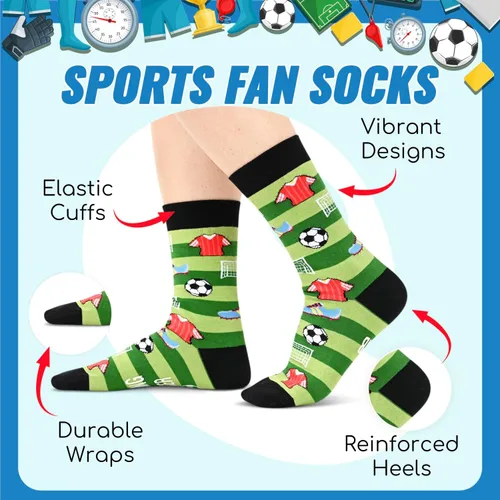 Vista 3 de Regalos deportivos para hombres y mujeres Calcetines de béisbol, baloncesto, fútbol, fútbol, carreras