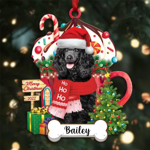 Vista 124 de Amantes de los perros de Navidad – Navidad de perros disponibles para muchos perros Shi Tzu – Adorno con forma personalizada, adorno de Navidad