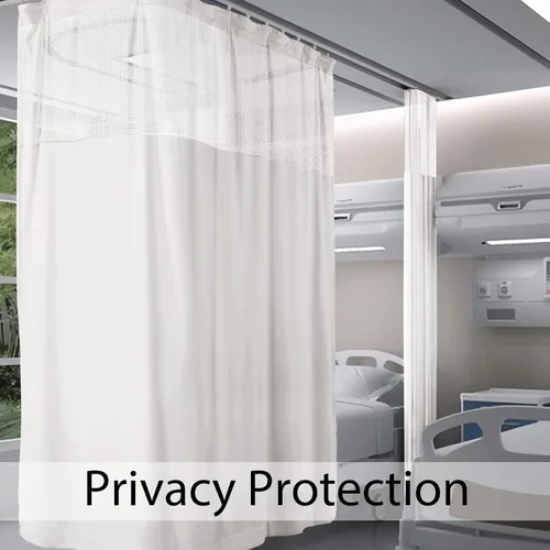 Vista 22 de Fcosie Cortinas divisoras de habitación de hospital con ganchos planos para cubículo, pantalla de privacidad para hospital, clínica médica