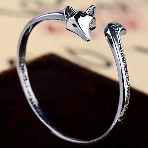 Vista 2 de Pulsera de zorro con símbolo de runa y animales ajustable, linda y encantadora cola de zorro, el mejor regalo para los amantes del zorro regalos