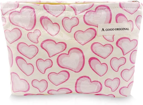 Vista 12 de Bolsa de maquillaje estética grande, bolsas de cosméticos florales para mujeres y niñas, organizador de maquillaje de lona con cremallera, bolsa