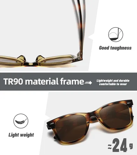 Vista 91 de MEETSUN Polarized Sunglasses for Women Men Classic Retro Square Frame Driving Sun Glasses UV Protection
