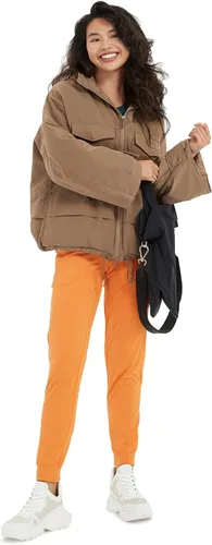Vista 3 de Pantalones deportivos de cintura alta con bolsillos para mujer, pantalones deportivos cónicos para correr, yoga, entrenamiento, atléticos