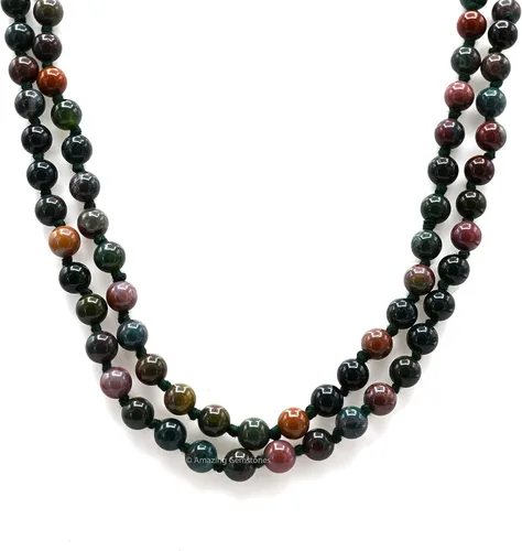 Vista 4 de Japa Mala - Collar de 108 cuentas de oración y pulsera Mala para meditación, Gema