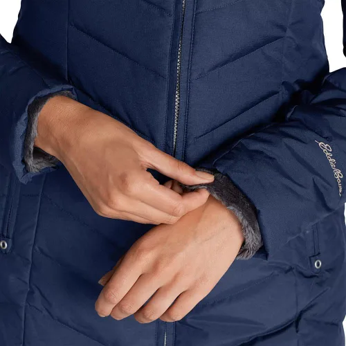 Vista 5 de Eddie Bauer Eddie Bauer Sun Valley - Parka de plumón para mujer, color negro, talla 1X, Plus DK Azul marino