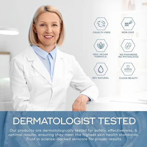 Vista 5 de Suero de ácido hialurónico para cara, probado por dermatólogos, con colágeno para antienvejecimiento, ultra hidratante, líneas finas, arrugas