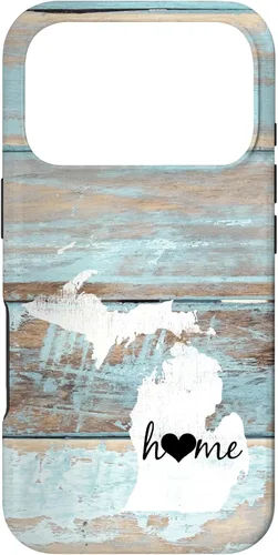 Vista 30 de Michigan Rustic Home Pride US State Distressed Look Case for iPhone 17