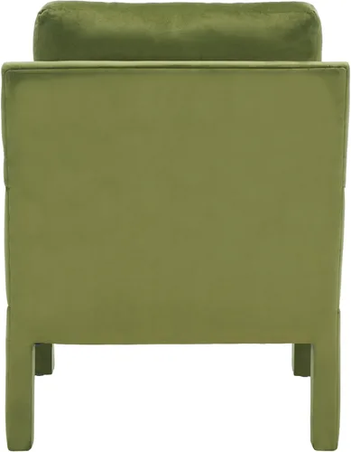 Vista 5 de SAFAVIEH Home Collection Kye Mid-Century - Silla decorativa de terciopelo verde oliva (totalmente montada)
