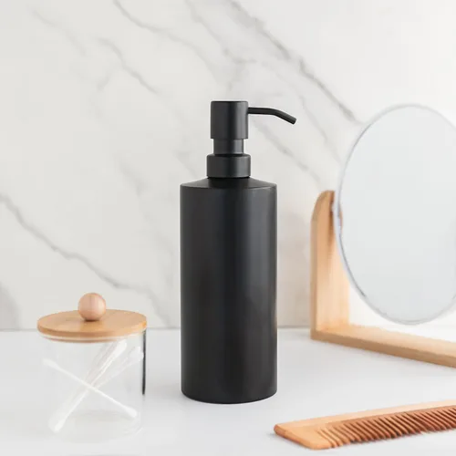 Vista 7 de Dispensador de Jabón Negro de Yew Design de Acero Inoxidable para Fregadero de Baño y Cocina, Bomba Dispensadora Redonda Resistente a la Oxidación