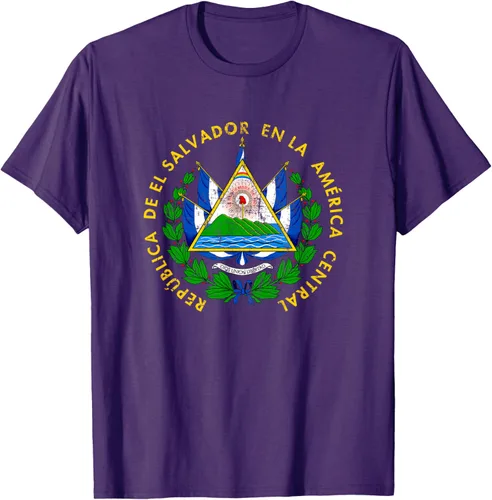 Vista 68 de Escudo de armas de El Salvador Salvadoran Distressed Design T-Shirt