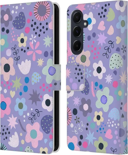 Vista 281 de Head Case Designs Officially Licensed Ninola Abstract Poppies Lilac Floral Leather Wallet Case Compatible with Samsung Galaxy A07 4G