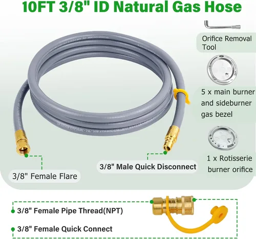 Vista 2 de Kit de conversión de gas natural 4984619A mejorado, compatible con parrillas de combustible dobles Char-Broil de la serie comercial, profesional