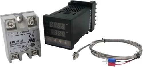 Vista 2 de 1 Unidades Digital PID Termostato Controlador de Temperatura REX-C100 Tipo K Termostato Termostato Termopar Sonda SSR Relé para Control Temperatura