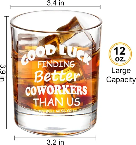 Vista 2 de LIGHTEN LIFE Vaso de whisky Good Luck Finding Better Coworkers Than Us de 12 onzas, regalo novedoso para compañero de trabajo en una valiosa caja
