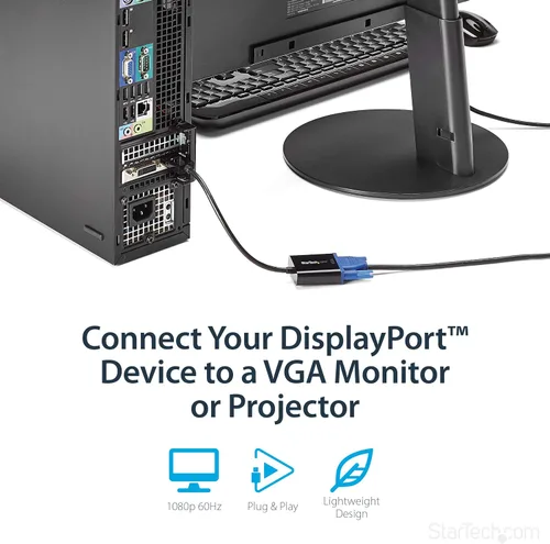 Vista 3 de StarTech Paquete de adaptadores DisplayPort a DVI + VGA