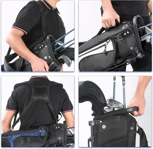 Vista 4 de LONGCHAO Golf Bag,4 Way Golf Bag Stand with Backpack Shoulder,6 Pockets Ping Golf Club Bag, 2 Bags in 1 for Women
