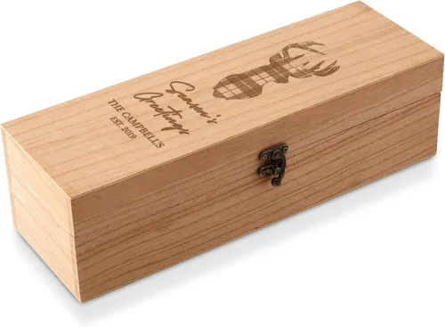 Vista 12 de Weddingstar Caja de regalo de vino de madera grabada personalizada con tapa - Blush Blooms