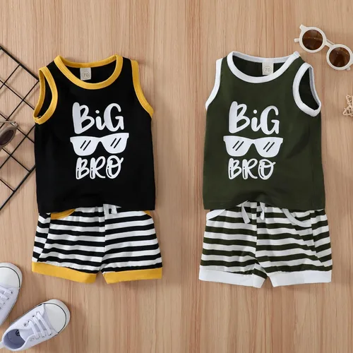 Vista 2 de MAMAMI Ropa de verano para bebé, 2 piezas, camiseta de manga corta de algodón, traje corto