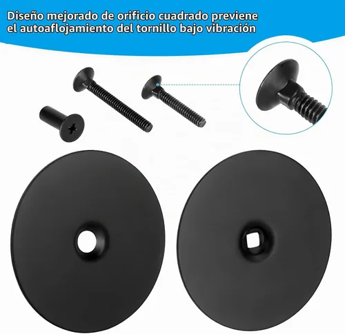 Vista 3 de Placa Premium de Acero Inoxidable para Cubrir Agujero de Puerta - Tapa de Cerrojo de Seguridad de 2-5/8 de Diámetro con Tornillos para Mayor Negro