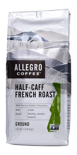 Vista 3 de Allegro Coffee Half Caff, café molido tostado francés, 12 oz