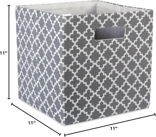 Vista 10 de DII Contenedor de almacenamiento de tela plegable de lados duros para guardería, oficinas y organización del hogar, (11 x 11 x 11 pulgadas)
