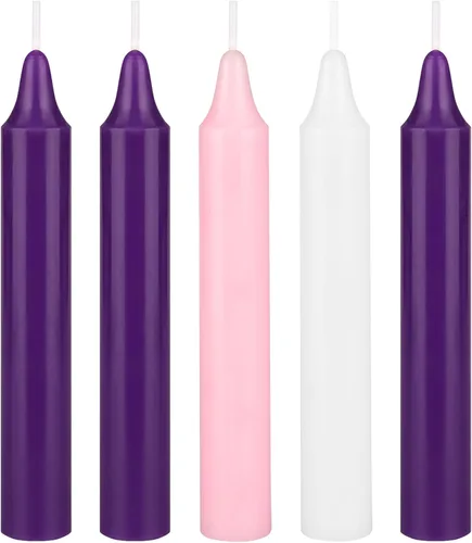 Vista 20 de Mega Candles Juego de 4 velas de adviento de Navidad sin perfume, velas autoajustables con núcleo de color sumergido a mano de 10 pulgadas x 7/8
