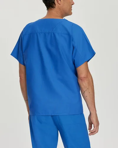 Vista 3 de Landau Women's Essentials Unisex Relaxed Fit 1-Pocket V-Neck Scrub Top 7502