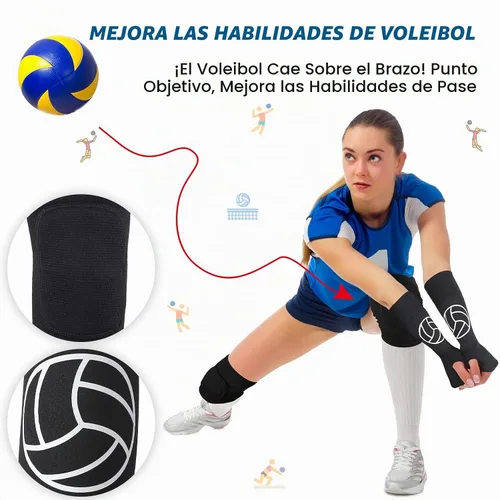 Vista 5 de Hungdao 1 juego de rodilleras de voleibol y mangas de brazo de voleibol Clásico