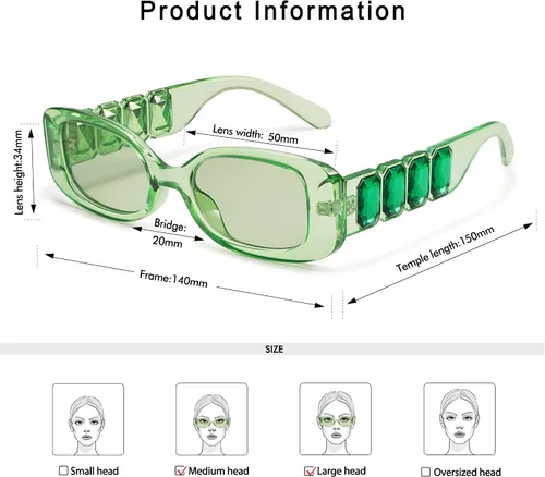 Vista 5 de Gafas de sol rectangulares para mujeres y hombres, de moda, retro, con marco cuadrado, AP3653