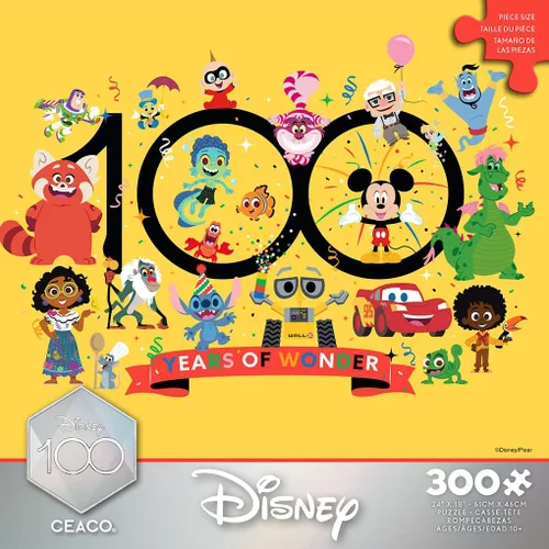 Vista 2 de Ceaco - 100 aniversario de Disney - 100 años de maravilla - Rompecabezas de 300 piezas de gran