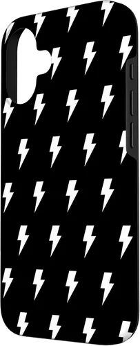 Vista 2 de Funda para iPhone 16 Lightning Bolt en blanco y negro