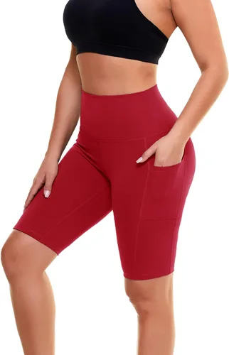 Vista 51 de Biker Shorts for Women with Pockets - 8"/5"/3" Booty Black Spandex Shorts Verde militar