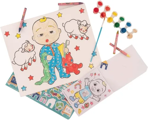 Vista 6 de Innovative Designs Cocomelon - Set de pintura y actividades creativas con lienzo para colorear para niños, más de 1000 piezas
