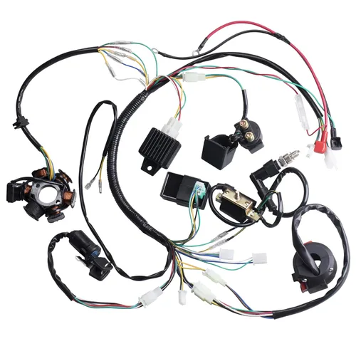 Vista 4 de Arnés de cableado completo, bobina, estátor, solenoide, relé CDI, bujía para ATV de 4 tiempos de 50cc, 70cc, 90cc, 110cc, 125cc. Go Kart, Pit Quad