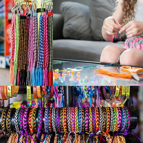 Vista 3 de Cordón de nailon de 0.031 in, hilo de nudo chino macramé pulsera de cola de rata trenzada (negro) Hilo chino nudo macramé pulsera de cola de rata