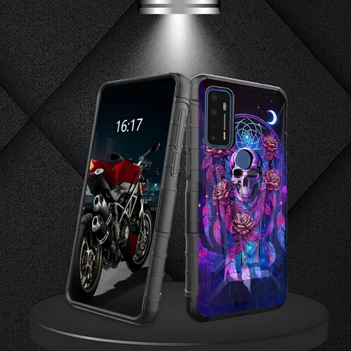 Vista 222 de Funda para AT&T Maestro Max 2021/Cricket Ovation 2 con protector de pantalla de vidrio templado, funda resistente con función atril integrada
