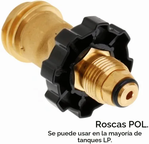 Vista 2 de Adaptador de tanque de propano Uenede Brass POL a QCC1 con llave Convierte la válvula de servicio del tanque POL LP a manguera QCC1/Type1